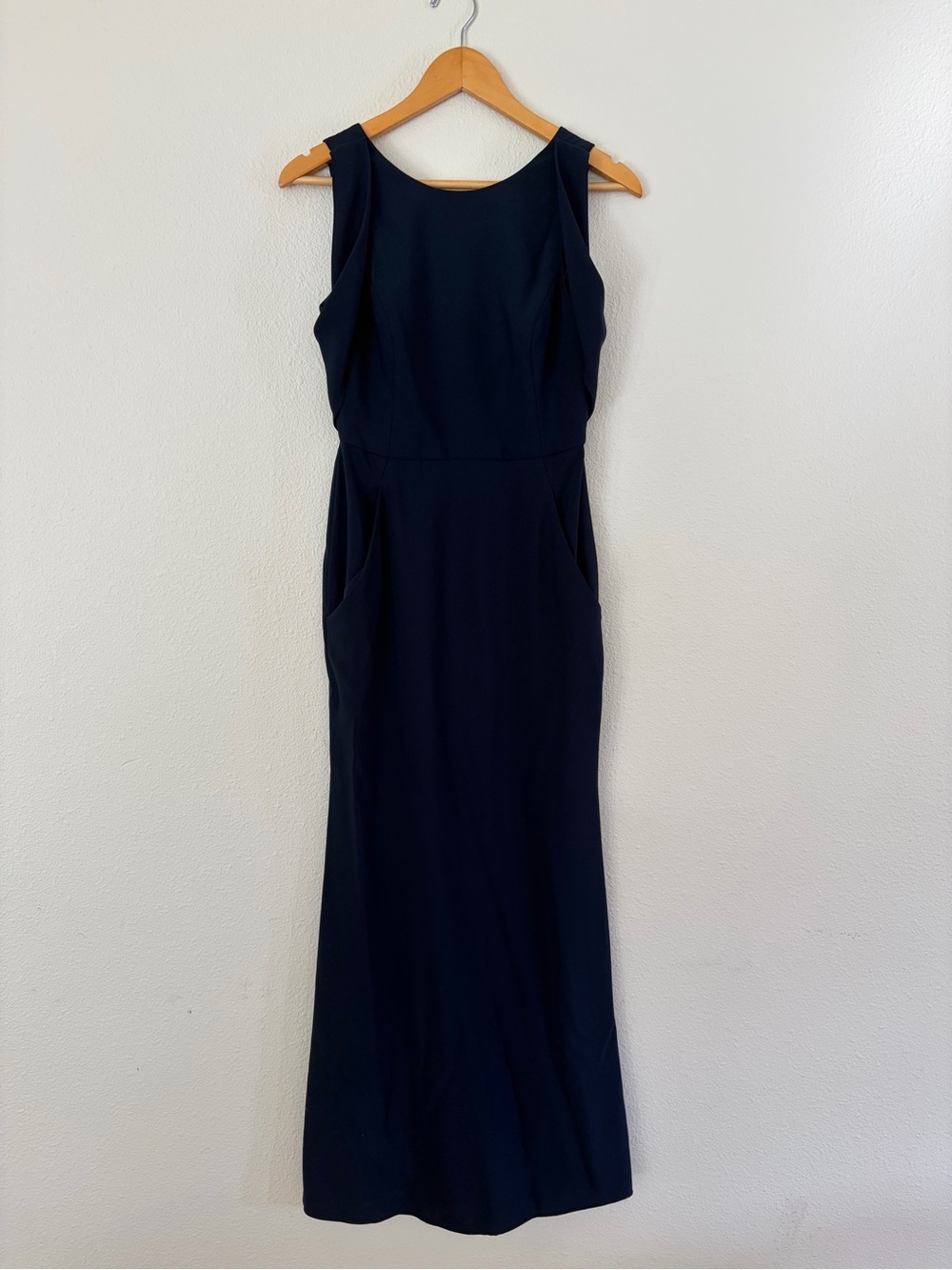 Dessy Collection Navy Sleeveless Maxi Gown